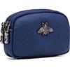 alouweekuky Portamonete da donna in vera pelle - Doppia cerniera Bee Change Pouch Portafoglio Porta carte Portamonete Mini Semplice portamonete carino (vert)