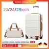 KONO S/M/L KONO bagaglio a mano Trolley Set 2 pezzi valigia con rotoli e borsa da viaggio aerea custodie compatte per viaggi aerei - Black