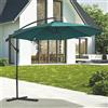 Este Ombrellone lampara da Giardino Verde 3x3 m, in Acciaio al Carbonio, 8 Stecche rinforzate, Apertura con manovella, Kios Esté