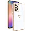 HopMore Cover per Samsung Galaxy A33 5G Custodia Cuore Disegni Case Colorate, Silicone Morbido TPU Ultra Sottile Slim Cover Antiurto Custodia Protettiva Case per Samsung A33 5G, Bianco