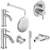 Ideal Standard Ceraline Kit Rubinetteria Completo Lavabo, bidet e doccia Cromo