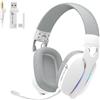 MAMBASNAKE x ATTACK SHARK L90 Cuffie da gioco wireless ultraleggere e galleggianti, suono surround 7.1, BT5.3/2.4Ghz/cablate, RGB, driver al neodimio da 40 mm, per PC/PS4/PS5/Switch/Xbox-Bianco