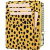 ZhaoCo Portafoglio Donna Piccoli, Sottile Portamonete con Cerniera in Pelle PU Porta Carta di Credito per Donna Ragazza Signore - Giallo leopardo