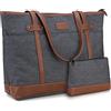 RAVUO Borsa PC Donna, Borsa Grande Lavoro Porta PC 15,6 Pollici Laptop Tote Bag Università Pelle Borse Insegnante Porta Business Ufficio Shopper Marrone