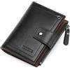 LOUEBICA Portafoglio Uomo Vera Pelle Blocco RFID Piccolo Bifold con Portamonete Cerniera