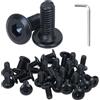 HO2NLE 30 Pezzi Viti a Testa Nera Bulloni a Testa Piatta Esagono Incassato Viti di Connessione Per Mobili, Filettatura Completa con Chiave a Brugola (8 x 30)