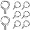 Ylinwtech 8 Pezzi Bullone per Sollevamento M6,Bullone a Occhiello Sollevamento,Golfare Femmina M6 Occhielli in Acciaio Inox Ghiere,per Esterni,Altalena,Casa,Ufficio(M6*12mm,Argento)