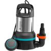 GARDENA Pompa sommersa acqua pulita 11000: pompa acqua pulita di portata 11000 l/h, interruttore flottante con funz. continuo, aspirazione piatta a 2 mm, sistema attacco rapido, 450 W (09032-20)