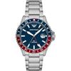 Emporio Armani Orologio a doppio fuso orario GMT da uomo in acciaio, AR11590