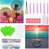 EKKONG 2 Pezzi 5D Diamond Painting Kit Completo, Pittura Diamante Fai da TePrincipiante Artigianato per la Decorazione della Parete di Casa (Tarassaco + Sunset Beach, Tutti 30 * 30cm)