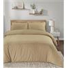 Casabella Set copripiumino a righe in raso, lussuoso, biancheria da letto king size beige con strisce di raso, set copripiumino king size di qualità alberghiera, copripiumino e federe king size beige