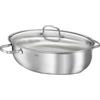 RÖSLE Elegance - Rostiera Ovale di Alta qualità con Coperchio in Vetro, in Acciaio Inox 18/10, Colore: Argento, Adatta al Forno a induzione