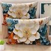PETTI Artigiani Italiani - Coppia di Federe Cuscino 40x60 cm in Microfibra, Cuscini Arredo Camera da Letto, Divano, Salotto, Set 2 Fodere Copricuscino, Federa Floreale 05 10, 100% Made in Italy