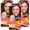Garnier Movida Crema riflessante colorante per capelli, 26 castano dorato (per colori brillanti, anche per capelli bianchi, senza ammoniaca), confezione da 3 pezzi