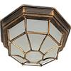 Licht-Erlebnisse Plafoniera da soffitto per esterni MILANO in stile country color rame antico L:27cm E27 IP44 resistente alle intemperie Lampadario Giardino Terrazzo