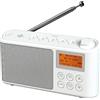 i-box Radio DAB/DAB+ e FM, Radio Portatili Alimentata a Corrente e Batteria Ricaricabile, Radiolina Portatile con caricatore USB per un'autonomia di 15 ore (Bianco)
