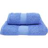CA' D'ORO Asciugamano da bagno, Set di due asciugamani da bagno Viso e Ospite 100% cotone, Linea Diamante, peso 500gr/mq. (Azzurro)