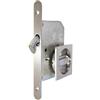 bricoleva.it Kit Serratura Porta Scorrevole Rosetta Quadrata Con Nottolino, Maniglia con Serratura per Porta Scorrevole (Colore Cromo Satinato)