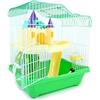 BPS BUENA PET SHOP BPS® - Gabbia per criceto con scala, tunnel e casetta, invio casuale, 28 x 21 x 31 cm, mod. BPS-1340