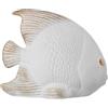 DRW Figura di un pesce di ceramica in bianco sabbia e oro 32x16x26