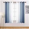 DWCN Tende trasparenti in finto lino, sfumate in semi voile, per camera da letto e soggiorno, set di 2 tende con occhielli per finestra superiore, 150 x 170 cm, blu denim