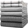 Bumble Towels Asciugamani da cucina di alta qualità (50 x 70 cm, 6 pezzi) - Grandi asciugamani da cucina in cotone - Asciugamani piatti e in spugna - Set di strofinacci altamente assorbenti con passante per