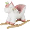 GIODICART Unicorno a Dondolo Bianco, Morbido Peluche Cavalcabile per i Bambini Più Piccoli