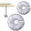 ZJILIXIA 2 Pezzi Sacchetto Del Peso Dell'acqua a Forma Di U,Borsa per Pesi Base Bandiera Spiaggia,38cm/50cm Borsa Pesi Portatile Pieghevole in Pvc,Per Tenda Esterna Ombrelloni Parasole Campeggio Ristorante