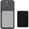 kwmobile Set da 2 Ventose per Telefono in Silicone - Ventosa Cellulare Compatibile con iPhone e Android - Supporto Adesivo - Rettangolare 5,5 x 8 cm - Trasparente/Nero