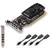 Nvidia Quadro P1000 Scheda grafica professionale PCIe Express 4 GB GDDR5 4X Mini DisplayPort Low & High Profile - Nero - Include 8 cavi di visualizzazione - Nuova scheda OEM normale in scatola