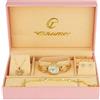 BELLOS Set regalo orologio da donna bianco, set di gioielli, collana, anello, orecchini, braccialetto, bianco, 25, cinturino, bianco, 25, Cinghia