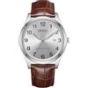 CIVO Lettura Facile Orologio Uomo: 40mm Quadrante Chiaro Cinturino in Pelle Marrone Elegante - Impermeabile Analogico Orologio da Polso Luminose Data per Anziani con Problemi di Vista