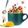 Nizirioo 650 ml Tazze Colazione, Tazza Colazione con Cucchiaio, Tazze in Ceramica, Tazza Cappuccino, Tazza Colazione Grande, Scodella Colazione per Cereali, Tazza Grande di Caffè, Tazze Latte, Tazze Colazione