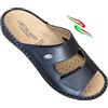 GRÜNLAND il benessere è naturale GRUNLAND ciabatte Comfort DONNA in pelle e inserto elasticizzato alluce valgo e due strappi - plantare estraibile (BLU elastic zone, Sistema Taglie Calzature EU, Adulto, Donna, Numero, Media, 38)