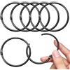 Rhsemi 20 anelli per tende da aprire, 50 mm, anelli tondi, clip in metallo per tende e aste per tende (nero)