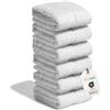 nice homeit - Set 6 Lavette 30x30 cm - Mini Asciugamani viso e ospiti 100% cotone ad anello - Morbide, Assorbenti, Lavabili - Per Bagno, Cucina, Trucco e Viaggio - Made in Italy (Bianco)