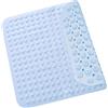 VIQIHEOE Tappetino Doccia, 48 x 48 cm Quadrato Tappetino Antiscivolo, Tappetino da Bagno Antiscivolo in PVC, Tappeto Doccia Antiscivolo con Fori di Drenaggio, per Lavabile in Lavatrice Tappetino Vasca(Azzurro)