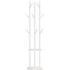 HOOBRO Appendiabiti da Ingresso, Attaccapanni da Terra, Portabiti con 8 Ganci e Scaffale a 2 Ripiani, per Vestiti, Cappelli, Borse, Sciarpe, Stile Industriale, per Corridoio, Entrata, Bianco EWT33YM01