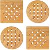 yue Sottopentola, 4 Pezzi Sottopentole in Bambù, Sottopentola Antiscivolo Resistenti Al Calore Sottopentola in Legno Di Bambu Per Pentole Da Cucina