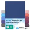 etérea Himmlische Qualität etérea Jersey Topper Lenzuolo con Angoli 120x200-120x220 cm Marina Militare Epaisseur 5-10 cm - 100% Cotone - Oekotex Materasso Letto Copripiumino - Lenzuola 120x200cm - 120x220cm Blu