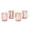 Flanacom Set di Portacandele in Vetro con Candele Incluse - Piccolo Portalumini Nobile con Decorazioni - Candelieri Effetto Lanterna - Decorazione per Matrimonio, Compleanno, Natale (Rosso)