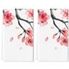 Geroclonup Set di 2 asciugamani da bagno con fiori di ciliegio, rosa, morbidi, con fiori di ciliegio, per bagno, cucina, hotel, spa, decorazione, regalo, 61 x 40 cm