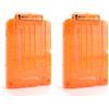 TiGog 2 pezzi clip Magazine per Nerf N Strike, 6 freccette frecce clip Magazine, ricarica rapida freccette frecce clip rivista per fucili giocattolo Nerf N-Streik Elite Series trasparente arancione
