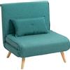 HOMCOM Poltrona convertibile 1 posto divano letto clic-clac 4 in 1 con supporto regolabile in 5 posizioni, cuscino incluso, verde | Aosom Italy