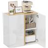 HOMCOM Credenza, Sideboard con ante Soft-Close, ripiano adattabile, per Soggiorno, Cucina, Sala da Pranzo, Bianco | Aosom Italy
