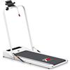 YM Tapis Roulant Elettrico Bianco, Salvaspazio, con BARRA DI SUPPORTO e Porta Tablet, Altoparlanti Integrati Bluetooth, APP KINOMAP e ZWIFT, Telecomando a Orologio, 6 Programmi