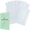 EXERZ A5 Copertine per I libri per quaderno trasparente resistente all'acqua - Giacche protettive antiscivolo per notebook, custodia in PVC (confezione da 10)