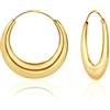 DTPsilver Orecchini a Cerchio per Donna in Argento Sterling 925 Placcati Oro 24K, Ipoallergenici Cerchi in Oro Grosso Orecchini per Donne Grandi Cerchio per Donne Matrimoni Compleanni Anniversari Natale