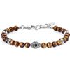 COAI Bracciale da Uomo con Occhio Turco e Perline di Occhio di Tigre, Bracciale Occhio di Tigre da Uomo con Charm Malocchio