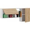 Muebles Pitarch | Scaffale salotto sospeso da 130 cm, mobile TV sospeso, modulo salotto 2 ante ribaltabili con pistoni, mobile TV 60x130x32 cm, moderno, modello Nilo